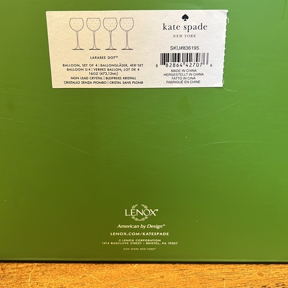 kate spade Dining Kate Spade Larabee Dot Long Stem Wine Glasses Set